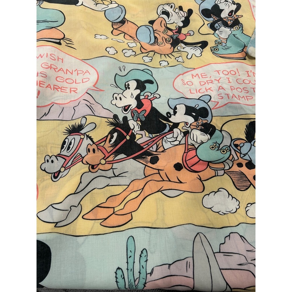 Vintage Disney Mickey Mouse Gold Mine Western Adventure sheets‎ set twin
